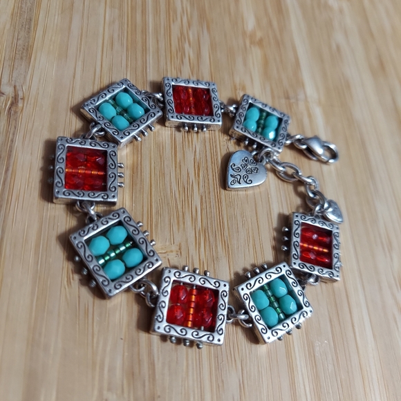 Brighton Textured Silver 'Bedazzled' Bracelet.  RARE FIND! - Picture 2 of 5